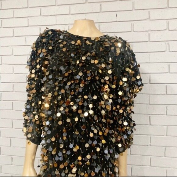 ASOS Edition Women’s Drape Sleeve Sequin Droplet Dress – Size 2 NWT - Picture 2 of 4
